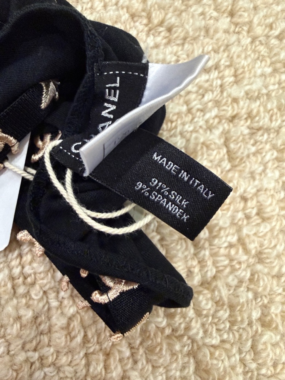 CHANEL Black Logo-Trim Tank Top with Star Accents - Picture 6 of 8